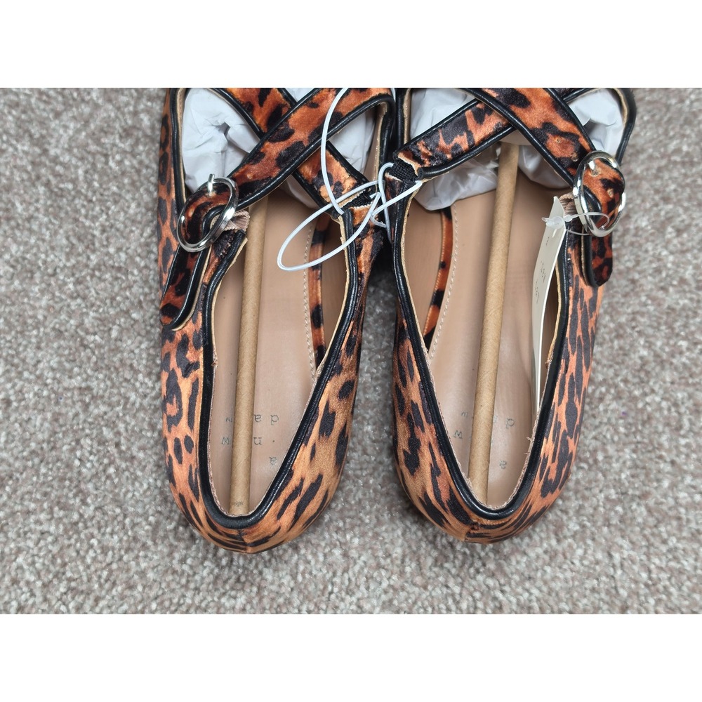 A New Day Tamsin Leopard Animal Print Mary Jane Ballet Flats Brown Black Women 8 - Picture 5 of 6